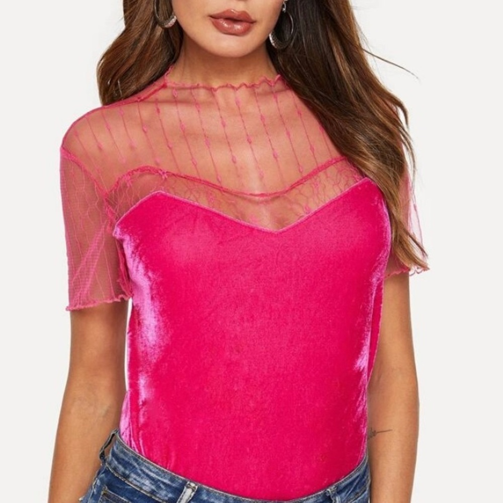 SOLD! Hot pink velvet top